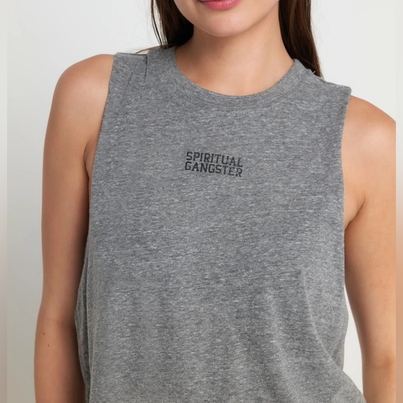 Spiritual Gangster | Shine Callie Crop in Heather Grey - Picture 3 of 9